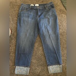 Lane Bryant Blue Cropped Ankle Jeans